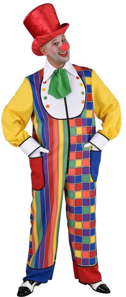 Clown & Nar Kostuum | Dol Dwaas Regenboog Circus Clown Overall | Man | Medium / Large | Carnaval kostuum | Verkleedkleding